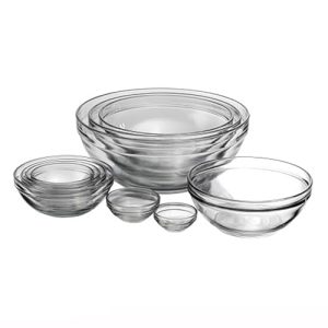 Set of 10 Glass Mixing Bowls